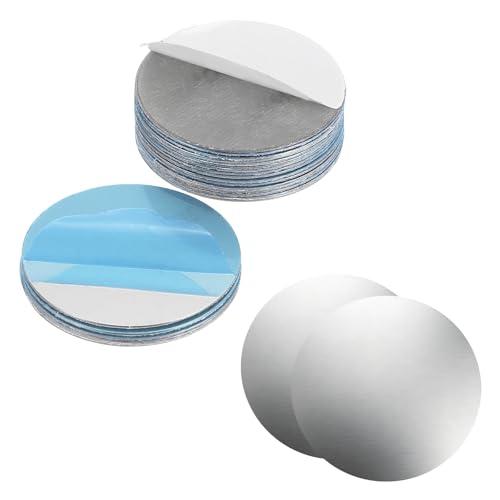 50pcs Adhesive Metal Plate for Phone Magnet (0.39 Inch) - Round Iron Stickers Universal Plates Sheets for Magnetic Car Mount Holders/Phone Case/Wall