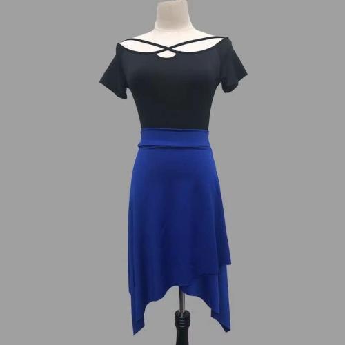 One size Women Latin Salsa Dance Skirt Skate Hip Wrap Skirt Smooth Irregular Swing Ballroom Tango Cha Cha Practice Skirt