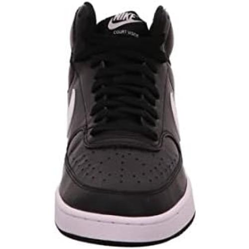 Size 8 Black and White Nike Women's Court Vision Mid Sneaker