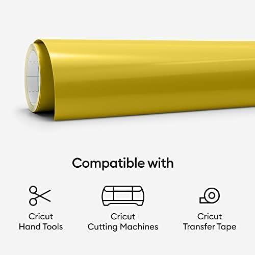 Cricut Premium Permanent Vinyl, Gold - 4ft Roll (12'x48') - Compatible with Maker & Explore Machines, Long Lasting, UV & Water-Resistant, Indoor   Outdoor Projects