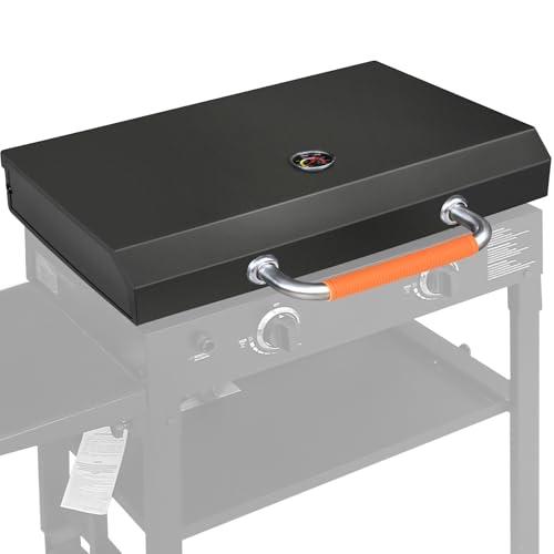 Hinged Lid for Blackstone 28 inch Griddle, Hood Hard Cover Hinged Lid with Thermometer for Blackstone 28 Grill Griddle Lid 1517 1853 1605 1856 Replacement Parts Tabletop Accessories