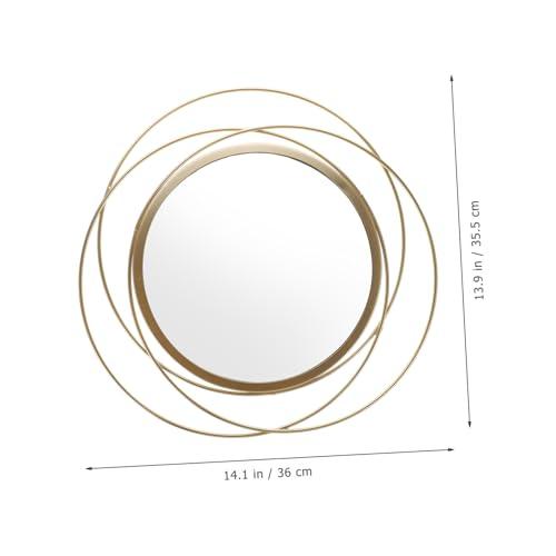 GOLD Elegant Iron Art Wall Mirror Round Framed Mirror Luxury Home Decor Easy Makeup