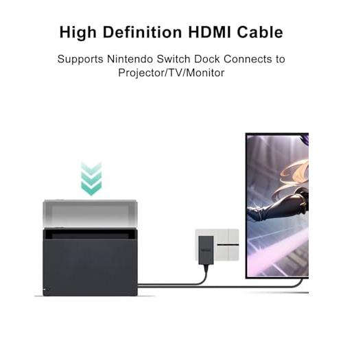 HDMI Cable Compatible with Nintendo Switch OLED, Original Switch HDMI-Cable