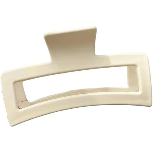 Woman Large Rectangle Hair Claw Barrettes Fashion Girl Hair Clips Hair Headwear Hair Accessories Korean Hairpins (Color : White, Size : One size)
