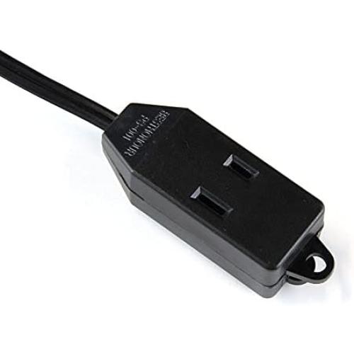 8 Feet Indoor 3 Outlet Extension Cord with Foot Switch - with Safety Water Proof Cover (Single)