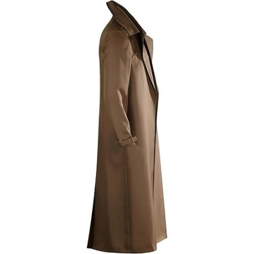 Gambit Brown Trench Coat Men Gambit Cosplay Costume Lapel Collar Long Overcoat for Halloween size large
