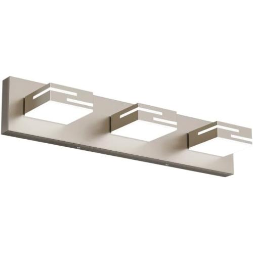 LED Modern Bathroom Vanity Light Fixtures, Dimmable Brushed Nickel Vanity Lights for Bathroom Lighting Fixtures Over Mirror, with 360° Rotatable Acrylic Heads 3-Light 22-inch (Cool White 6000K)