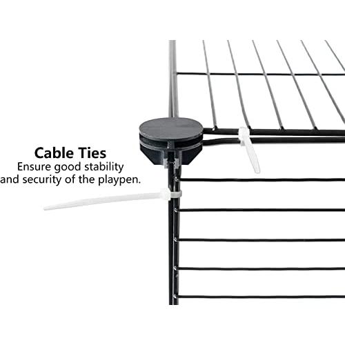 LURIVA Small Animal Playpen, Guinea Pig Cages, Pet Playpen, Rabbit Cage,Small Animal Cage, Puppy Kitten Dog Playpen, Indoor Outdoor Portable Metal Wire Yard Fence,15 X 12 Inch, 16 Panels, Black.