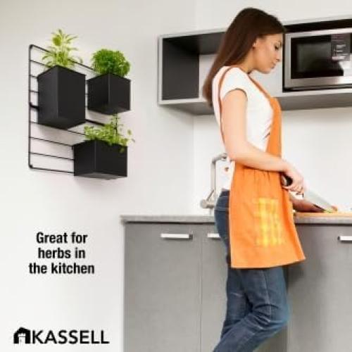KASSELL Vertical Garden Wall Planter. Wall Mounted for Indoor Outdoor. All Metal Black Vertical Planter with No Assembly Required. Planter for Indoor Plants Flowers, Herbs, Succulents and Plants