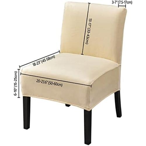 Velvet Armless Accent Chair Covers Black Extra Large Stretch Accent Slipper Chair Slipcover Non-Slip Sofa Covers Removable Chair Furniture Protecto Cover for Living Room Hotel