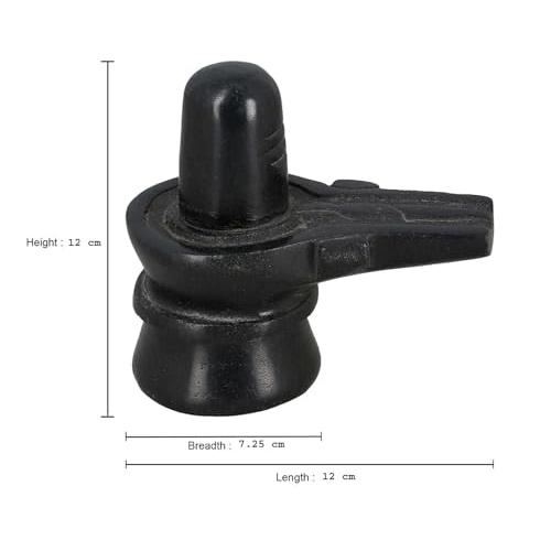 StonKraft Marble Shiva Lingam Shiv Ling Idol Murti Statue Adiyogi (Black Lingam)