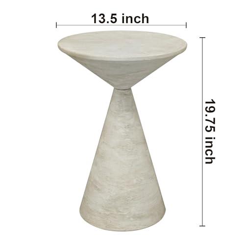 Small Drink Table, Round Martini Table, Drum End Table Side Table, Metal Accent Table,for Small Space Living Room, Bedroom, Dirt