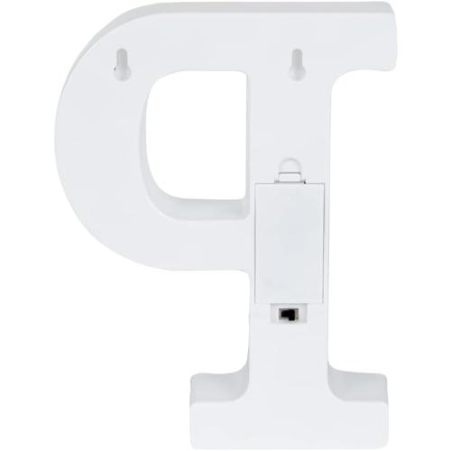 Restaurantware-Illumify 5.8 x 1.2 x 8.7 Inch Light Up Letter, 1 Durable Marquee LED Light - Letter P, Touchproof, White Plastic Party Light, Keyhole Slot, For Parties, Weddings, Or Special Events