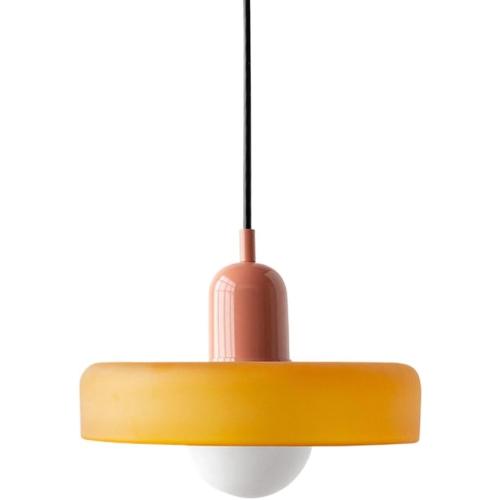 Mid Century Modern Pendant Light Orange Green Glass Hanging Light Nordic Large Single Lamp Vintage Farmhouse Dining Room Chandelier Over Table Kitchen Island Bedroom Hallway Restaurant
