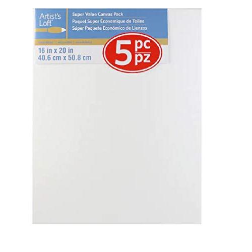5 Pack 16 x 20 Super Value Canvas, by Artist's Loft