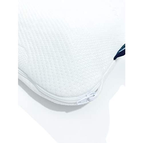Bluewave Bedding Slim Gel Memory Foam Pillow for Stomach, Back and Side Sleepers - Therapeutic Design for Spinal Alignment, Better Breathing and Enhanced Sleeping (4-Inches Height, Standard)