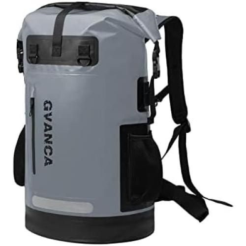 Waterproof Dry Bag Backpack for Kayaking, Roll Top Kayak Dry Backpack, Floating Outdoor Dry Sack Boating Sailing Canoeing Rafting Fishing Camping 85L Grey