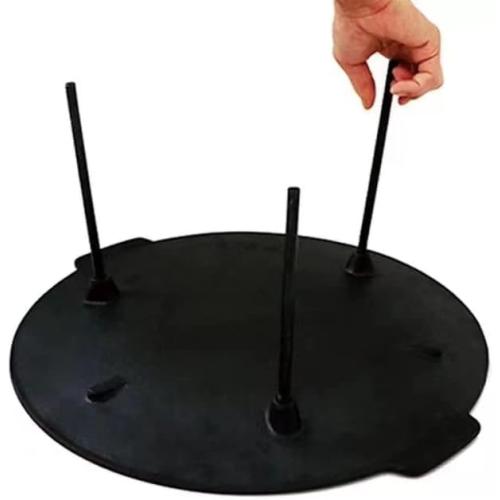 18 Cast Iron Griddle, Round Iron Pan, Portable Campfire Grill with 3 Removable Legs for Outdoor BBQ Cooking, Grilling and Frying Outdoor Camping
