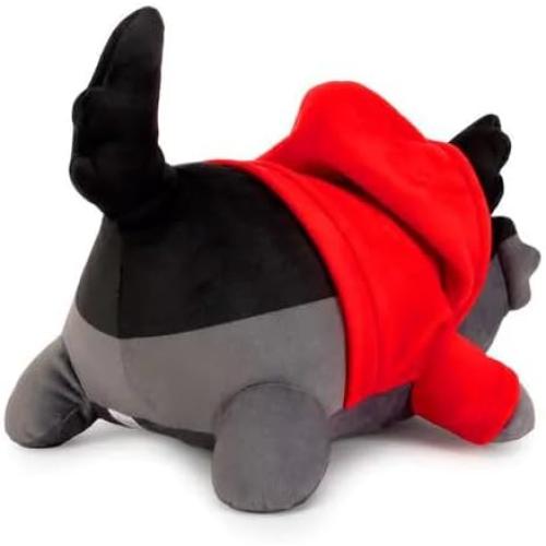 Red-Coated Wolf Cat Plush - Cat Stuffed Animal Non-blind box Collectible | Delicate Embroidery | Kawaii Lying Kitten Collectible Toy | Ideal Cute Decor & Birthday Gift