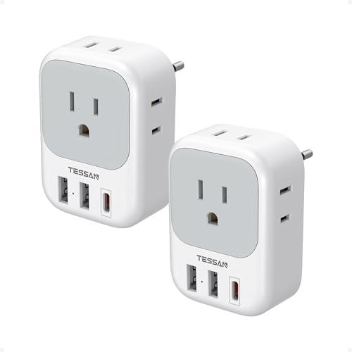 TESSAN European Travel Plug Adapter 2 Pack, Type C Plug