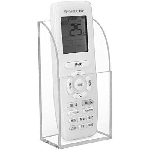 HBlife Acrylic Remote Holder Organizer, Clear TV Remote Control Holder Wall Mount Remote Caddy for Bedside, Media Organizer Storage Box 1 Compartment