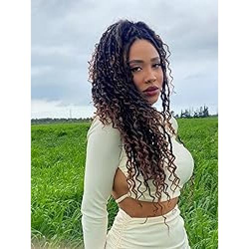 SamBraid Goddess Locs Crochet Hair 14 Inch, 8 Packs New Goddess Faux Locs