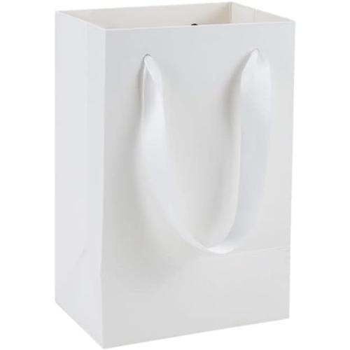 HUAPRINT 30 Pack White Small Paper Bags with Handles - 5.25x3.75x8 inch Gift Wrap Bag for Retail,Party Favor,Merchandise,Business,Shopping,Wedding