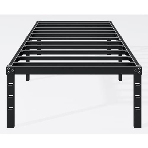 14 Inch Twin Bed Frame - Sturdy Metal Platform Twin Size, No Box Spring Needed, Heavy Duty, Easy Assembly, Strong Bearing Capacity, Under Bed Storage, Black