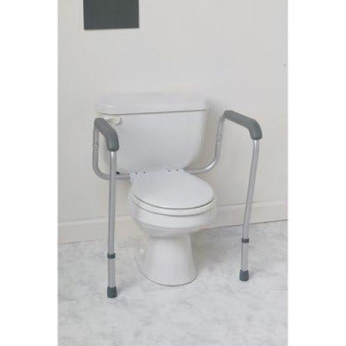 Medline Toilet Safety Rail For Seniors with Easy Installation, Height Adjustable Toilet Safety Frame, Bathroom Assist Rail with Armrests, Bathroom Safety, 250 lb. Weight Capacity