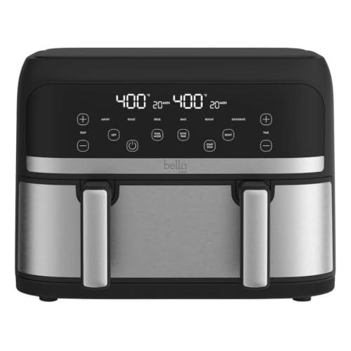 Bella Pro 4-qt. TriZone Touchscreen Air Fryer with Dual Flex Basket, Stainless Steel