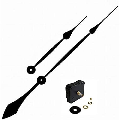 Black 17 inch Large Hands and High Torque Clock Movement Combo