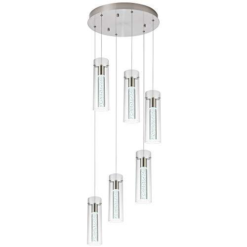Pendant Lights Kitchen Island Kitchen Lights Modern Crystal Bubble Glass Pendant Ceiling Light Fixture for, Dining Room, and Restaurant - 48W Integrated LED Hanging Light Dimmable.(6-Light)