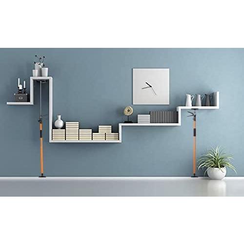 4PK Support Pole, Steel Telescopic Adjustable 3rd Hand Support System, Support Rod, Supports up to 154 lbs Construction Rods for Cabinet Jacks Cargo Bars Drywalls Extends from 49 Inch to 114 Inch
