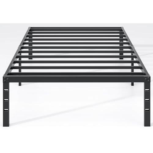 Black Metal Bed Frame,Twin Size Bed Frame with Storage Space,Heavy Duty Sturdy Mattress Foundation,Easy Assembly,No Box Spring Needed, Black,18 Inch,Twin