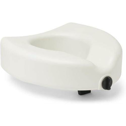Medline 5 Elevated Toilet Seat Riser W/Microban Antimicrobial Protection for Seniors, Adults & Handicapped – 400 Lbs. Capacity, White