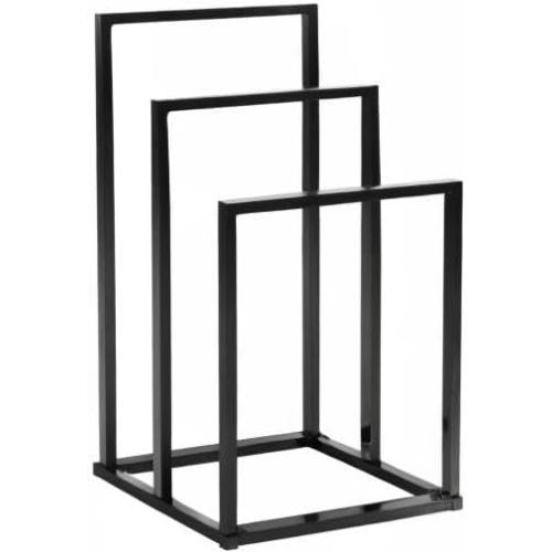 Size 3 Tiers Black Metal Towel Rack Chrome Tall Industrial Modern Freestanding Towel Holder for Bathroom Accessories Organizer for Bath Storage & Hand Towels,Washcloths,Next to Tub or Shower