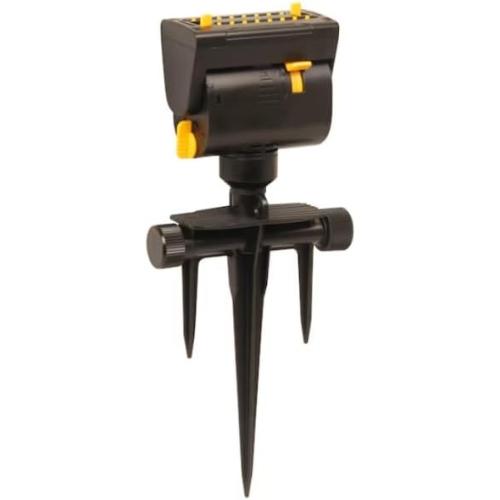 Oscillating Lawn Sprinkler with Spike, 4000 Sq Ft Coverage, 360-Degree Rotation, Adjustable Zoom