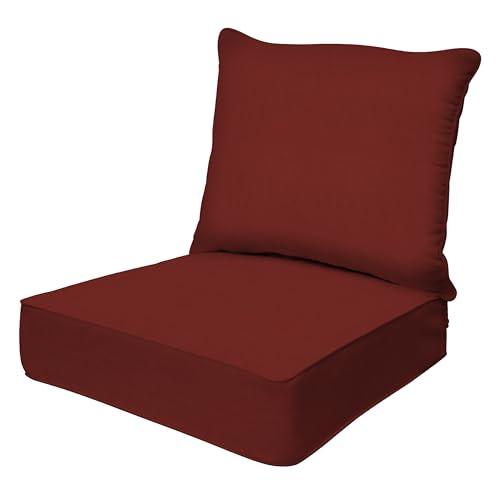 Henna Honeycomb Outdoor Deep Seat, Textured Solid Henna Chair Cushion for Patio Furniture