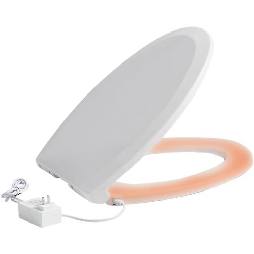 Heated Toilet Seat with Plug-in and Seat Soft Close,New technology for skin feel surface, Easy Installation, (Elongated)