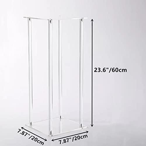 10 Pcs Wedding Centerpieces Acrylic Vases Clear Column Flower Vase Flowers Stand 7.87'' x 7.87'' x 23.6'' Rectangular Flower Display Table Flower Stands for Wedding Party Events Reception Table Decor