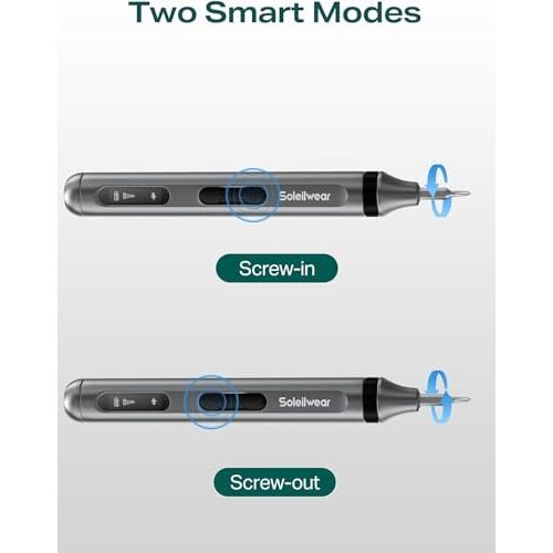 Mini Electric Screwdriver Set, 52-in-1 Precision Screwdriver Repair Kit | Power Small Screwdriver Repair Tool Kit with 48 Magnetic Bits, Tweezers and Pry Bar for Laptop Phone Camera Electronics