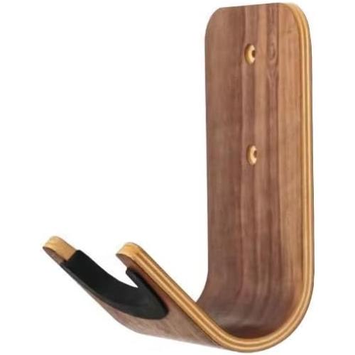 Guitar Wall Hanger - Sturdy Wood Base with Padded Hook - Secure & Stylish Holder for Acoustic, Electric, and Bass Guitars – Easy Installation & Space-Saving Design