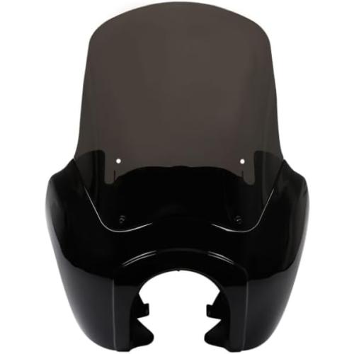 5.75 Headlight Fairing Cover - 15 Smoke Windshield Gloss Black Fit for Harley Dyna (FXDXTT/FXR T-Sport)