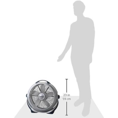 Lasko Wind Machine Fan, Air Circulator Fan with 3 Speeds, 20 Model 3300, Gray