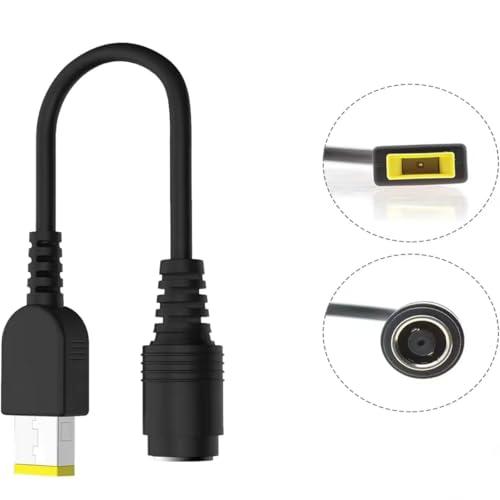 DC 7.9 x 5.5mm Round Jack to Square USB Plug Converter Laptop Power Adapter Connector Cable Compatible with Lenovo ThinkPad IBM Charger
