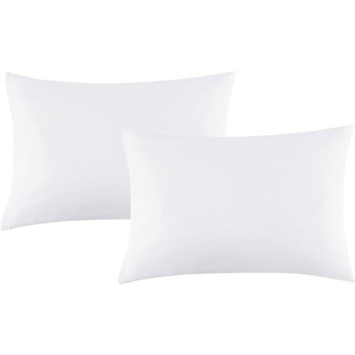 White 2 pack Youth Pillowcase 16 x 22 Size Pack of 2 Pieces Kids Travel Pillow Cover Envelope Closure 500 Thread Count 100% Egyptian Cotton & Hypoallergenic Fits Pillows Sized 12x16, 13x18 or 14x19 White