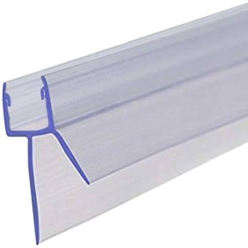 Frameless Shower Door Bottom Seal with Drip Rail 1/2 Thick Glass 33 Long Sweep - Glass Door Seal Strip Stop Shower Leaks