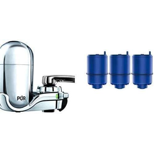 Pur Faucet Mounted Water Filtration System with 4 Filters - Chrome Attachement‼️missing 3 filters‼️