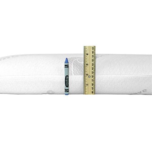 Bluewave Bedding Slim Gel Memory Foam Pillow for Stomach, Back and Side Sleepers - Therapeutic Design for Spinal Alignment, Better Breathing and Enhanced Sleeping (4-Inches Height, Standard)