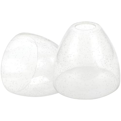 3 Pack Clear Seeded Bubble Bell Glass Lamp Shade Replacement, 1-5/8 Fitter